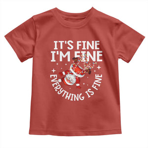 Funny Christmas Santa Toddler T Shirt It's Fine I'm Fine Everything Is Fine TS10 Red Print Your Wear