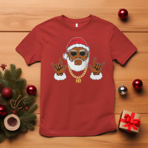 Funny Christmas Santa T Shirt Black Hip Hop Santa African American Santa Rapper Fan Gift TS10 Red Print Your Wear