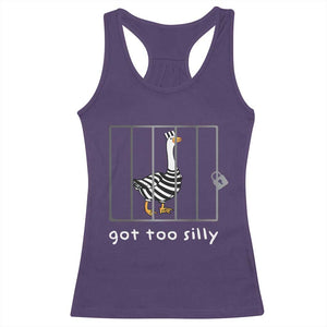 Silly Goose Racerback Tank Top Got Too Silly TS10 Purple Print Your Wear