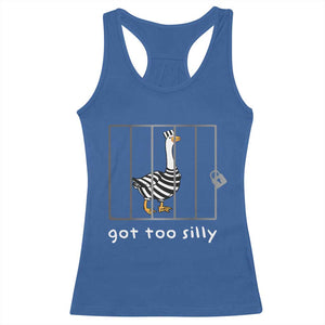 Silly Goose Racerback Tank Top Got Too Silly TS10 Royal Blue Print Your Wear