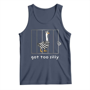 Silly Goose Tank Top Got Too Silly TS10 Navy Print Your Wear