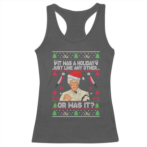 True Crime Ugly Christmas Racerback Tank Top Funny Holiday Xmas Party TS10 Dark Heather Print Your Wear