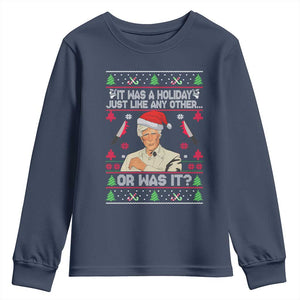 True Crime Ugly Christmas Youth Sweatshirt Funny Holiday Xmas Party TS10 Navy Print Your Wear