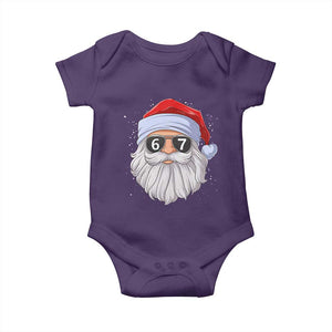 Six Seven 67 Christmas Meme Baby Onesie Funny Brainrot Santa Claus Gen Alpha Slang TS10 Purple Print Your Wear