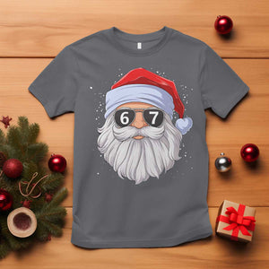 Six Seven 67 Christmas Meme T Shirt Funny Brainrot Santa Claus Gen Alpha Slang TS10 Charcoal Print Your Wear