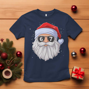 Six Seven 67 Christmas Meme T Shirt Funny Brainrot Santa Claus Gen Alpha Slang TS10 Navy Print Your Wear