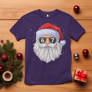 Six Seven 67 Christmas Meme T Shirt Funny Brainrot Santa Claus Gen Alpha Slang TS10 Purple Print Your Wear