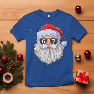 Six Seven 67 Christmas Meme T Shirt Funny Brainrot Santa Claus Gen Alpha Slang TS10 Royal Blue Print Your Wear
