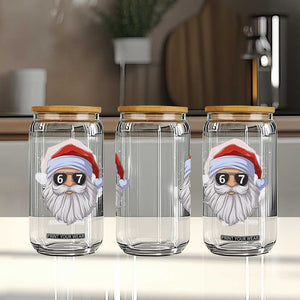 Six Seven 67 Christmas Meme Glass Can Funny Brainrot Santa Claus Gen Alpha Slang TS10 Print Your Wear