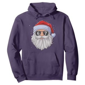 Six Seven 67 Christmas Meme Hoodie Funny Brainrot Santa Claus Gen Alpha Slang TS10 Purple Print Your Wear