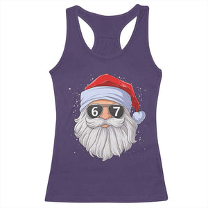 Six Seven 67 Christmas Meme Racerback Tank Top Funny Brainrot Santa Claus Gen Alpha Slang TS10 Purple Print Your Wear
