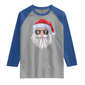 Six Seven 67 Christmas Meme Raglan Shirt Funny Brainrot Santa Claus Gen Alpha Slang TS10 Sport Gray Royal Print Your Wear