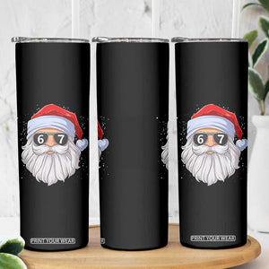 Six Seven 67 Christmas Meme Skinny Tumbler Funny Brainrot Santa Claus Gen Alpha Slang TS10 Print Your Wear