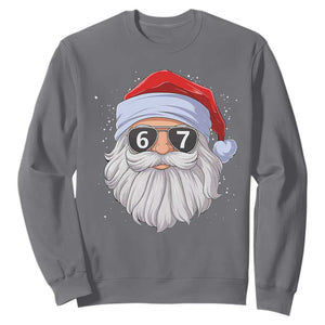 Six Seven 67 Christmas Meme Sweatshirt Funny Brainrot Santa Claus Gen Alpha Slang TS10 Charcoal Print Your Wear