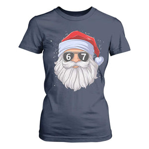 Six Seven 67 Christmas Meme T Shirt For Women Funny Brainrot Santa Claus Gen Alpha Slang TS10 Navy Print Your Wear