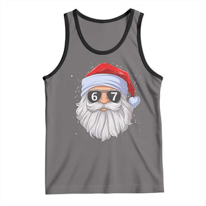 Six Seven 67 Christmas Meme Tank Top Funny Brainrot Santa Claus Gen Alpha Slang TS10 Deep Heather Black Print Your Wear
