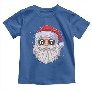 Six Seven 67 Christmas Meme Toddler T Shirt Funny Brainrot Santa Claus Gen Alpha Slang TS10 Royal Blue Print Your Wear