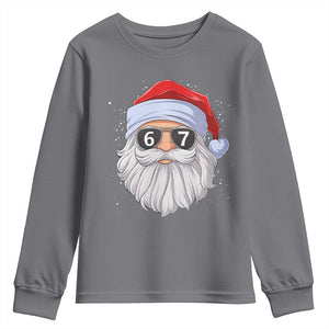 Six Seven 67 Christmas Meme Youth Sweatshirt Funny Brainrot Santa Claus Gen Alpha Slang TS10 Charcoal Print Your Wear