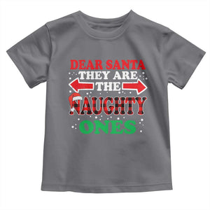 Dear Santa They Naughty Ones Toddler T Shirt Christmas Red Plaid Pajamas PJ Xmas Gifts TS10 Charcoal Print Your Wear