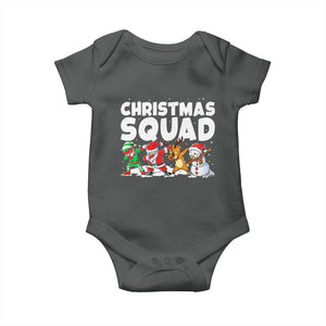 Christmas Squad Baby Onesie Santa Dabbing Elf Family Matching Pajamas TS10 Dark Heather Print Your Wear