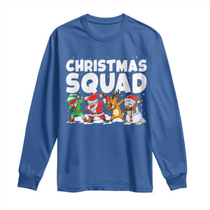 Christmas Squad Long Sleeve Shirt Santa Dabbing Elf Family Matching Pajamas TS10 Royal Blue Print Your Wear