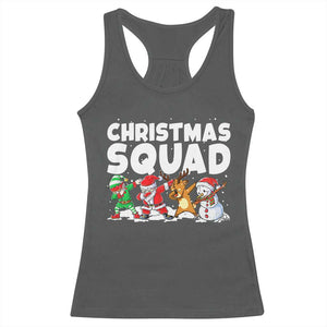 Christmas Squad Racerback Tank Top Santa Dabbing Elf Family Matching Pajamas TS10 Dark Heather Print Your Wear