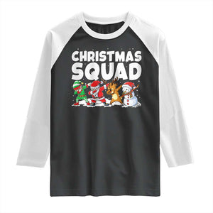 Christmas Squad Raglan Shirt Santa Dabbing Elf Family Matching Pajamas TS10 Black White Print Your Wear