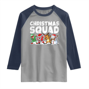 Christmas Squad Raglan Shirt Santa Dabbing Elf Family Matching Pajamas TS10 Sport Gray Navy Print Your Wear