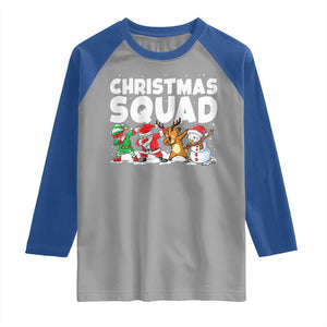 Christmas Squad Raglan Shirt Santa Dabbing Elf Family Matching Pajamas TS10 Sport Gray Royal Print Your Wear