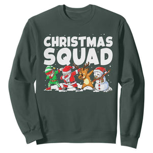 Christmas Squad Sweatshirt Santa Dabbing Elf Family Matching Pajamas TS10 Dark Forest Green Print Your Wear