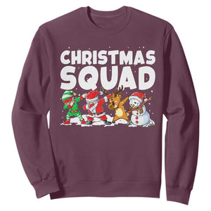 Christmas Squad Sweatshirt Santa Dabbing Elf Family Matching Pajamas TS10 Maroon Print Your Wear