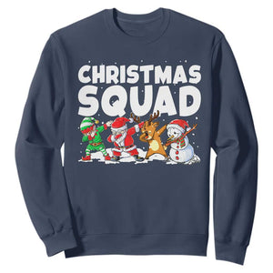 Christmas Squad Sweatshirt Santa Dabbing Elf Family Matching Pajamas TS10 Navy Print Your Wear