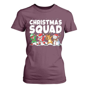 Christmas Squad T Shirt For Women Santa Dabbing Elf Family Matching Pajamas TS10 Maroon Print Your Wear