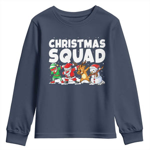 Christmas Squad Youth Sweatshirt Santa Dabbing Elf Family Matching Pajamas TS10 Navy Print Your Wear