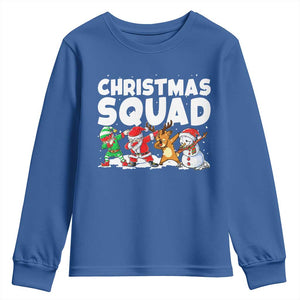 Christmas Squad Youth Sweatshirt Santa Dabbing Elf Family Matching Pajamas TS10 Royal Blue Print Your Wear