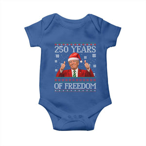 250 Years Of Freedom Christmas Baby Onesie 250th Anniversary USA Trump Ugly Xmas TS10 Royal Blue Print Your Wear