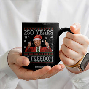 250 Years Of Freedom Christmas Coffee Mug 250th Anniversary USA Trump Ugly Xmas - Print Your Wear