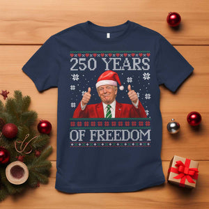 250 Years Of Freedom Christmas T Shirt 250th Anniversary USA Trump Ugly Xmas TS10 Navy Print Your Wear