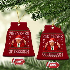250 Years Of Freedom Christmas Ceramic Ornament 250th Anniversary USA Trump Ugly Xmas TS10 Print Your Wear