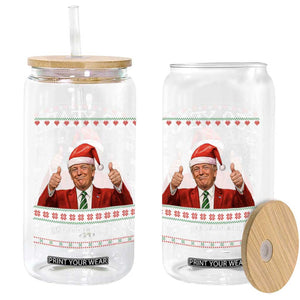 250 Years Of Freedom Christmas Glass Can 250th Anniversary USA Trump Ugly Xmas - Print Your Wear