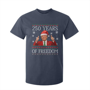 250 Years Of Freedom Christmas T Shirt For Kid 250th Anniversary USA Trump Ugly Xmas TS10 Navy Print Your Wear
