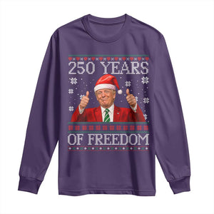 250 Years Of Freedom Christmas Long Sleeve Shirt 250th Anniversary USA Trump Ugly Xmas TS10 Purple Print Your Wear
