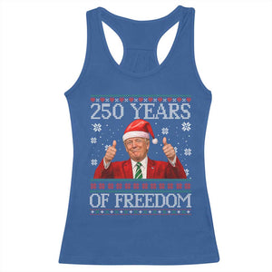 250 Years Of Freedom Christmas Racerback Tank Top 250th Anniversary USA Trump Ugly Xmas TS10 Royal Blue Print Your Wear