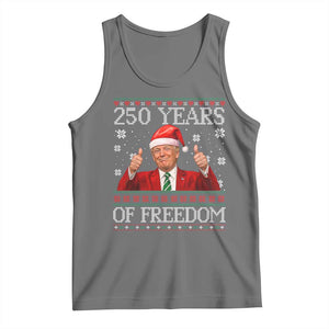 250 Years Of Freedom Christmas Tank Top 250th Anniversary USA Trump Ugly Xmas TS10 Black Heather Print Your Wear