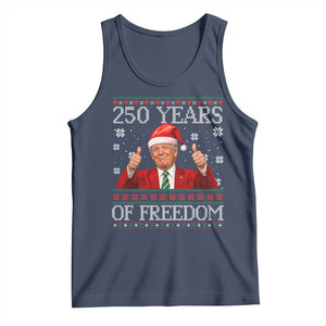 250 Years Of Freedom Christmas Tank Top 250th Anniversary USA Trump Ugly Xmas TS10 Navy Print Your Wear