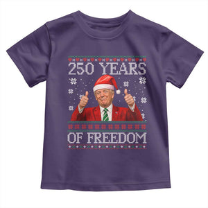 250 Years Of Freedom Christmas Toddler T Shirt 250th Anniversary USA Trump Ugly Xmas TS10 Purple Print Your Wear