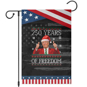 250 Years Of Freedom Christmas Garden Flag 250th Anniversary USA Trump Ugly Xmas TS10 Distressed Black Blue Print Your Wear