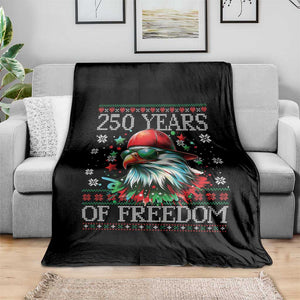250 Years Of Freedom Christmas Throw Blanket 250th Anniversary USA Eagle Ugly Xmas TS10 Print Your Wear