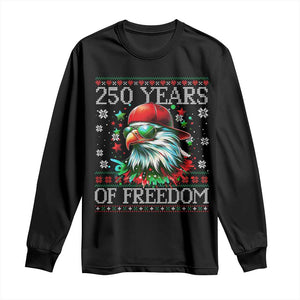 250 Years Of Freedom Christmas Long Sleeve Shirt 250th Anniversary USA Eagle Ugly Xmas TS10 Black Print Your Wear