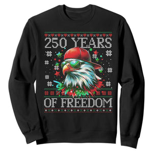 250 Years Of Freedom Christmas Sweatshirt 250th Anniversary USA Eagle Ugly Xmas TS10 Black Print Your Wear